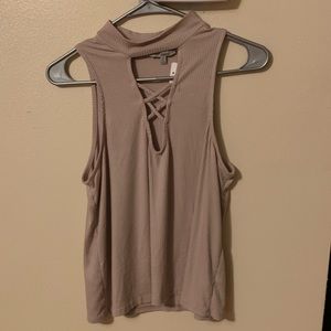 Charlotte Russe mock neck ribbed tank